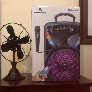 Bluetooth Portable Speaker with Microphone - Black and Purple